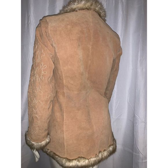 SOLD Vintage 90’s Y2K Tan Leather Penny Lane Coat Medium - Picture 6 of 13